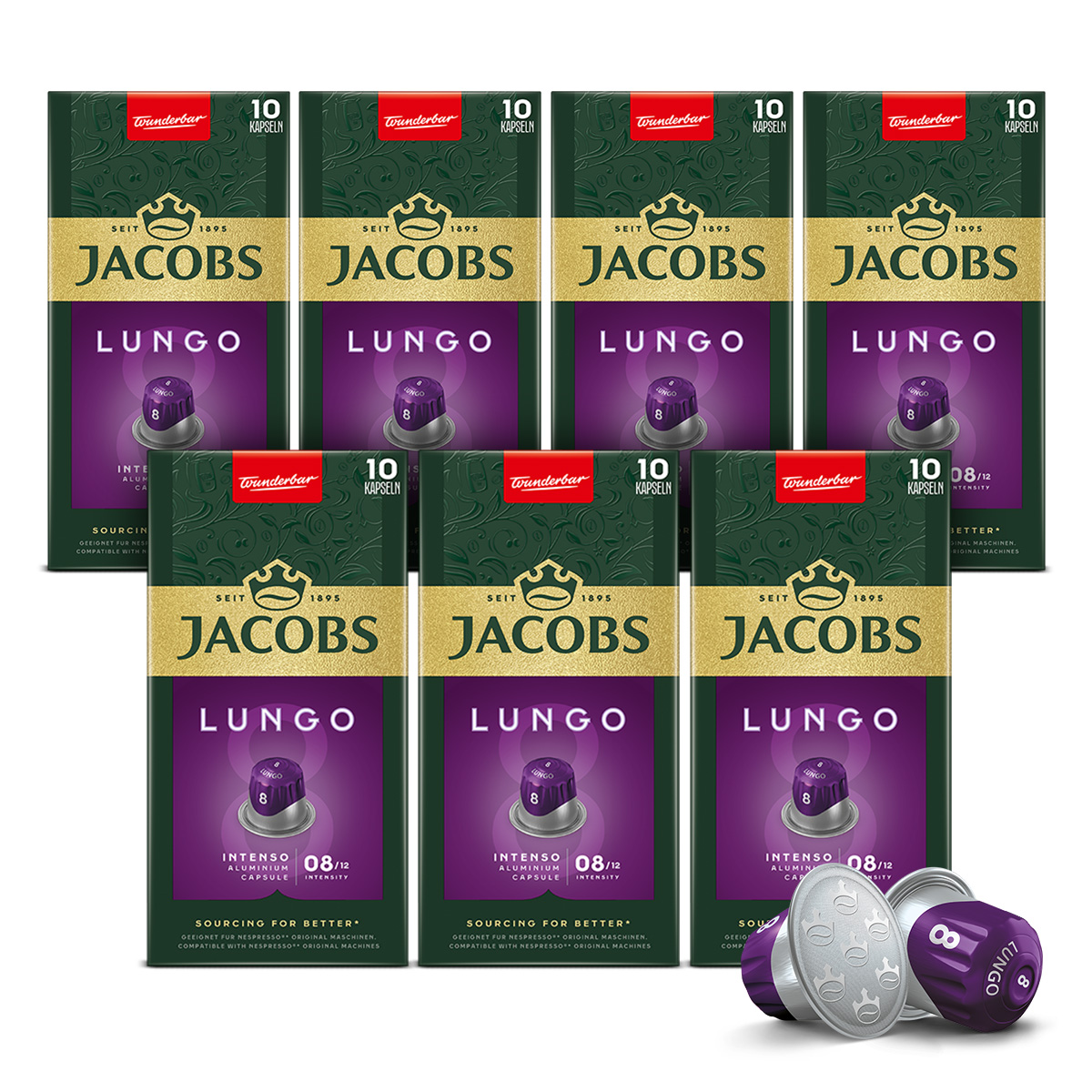 Kapsułki Jacobs Lungo 8 do Nespresso(r)* 7x 10szt