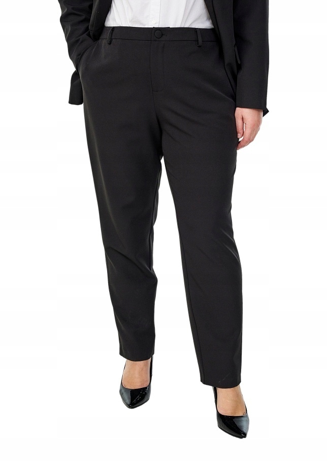 Plus Size Zizzi Elegantní Jednoduché Černé Kalhoty 377C 50