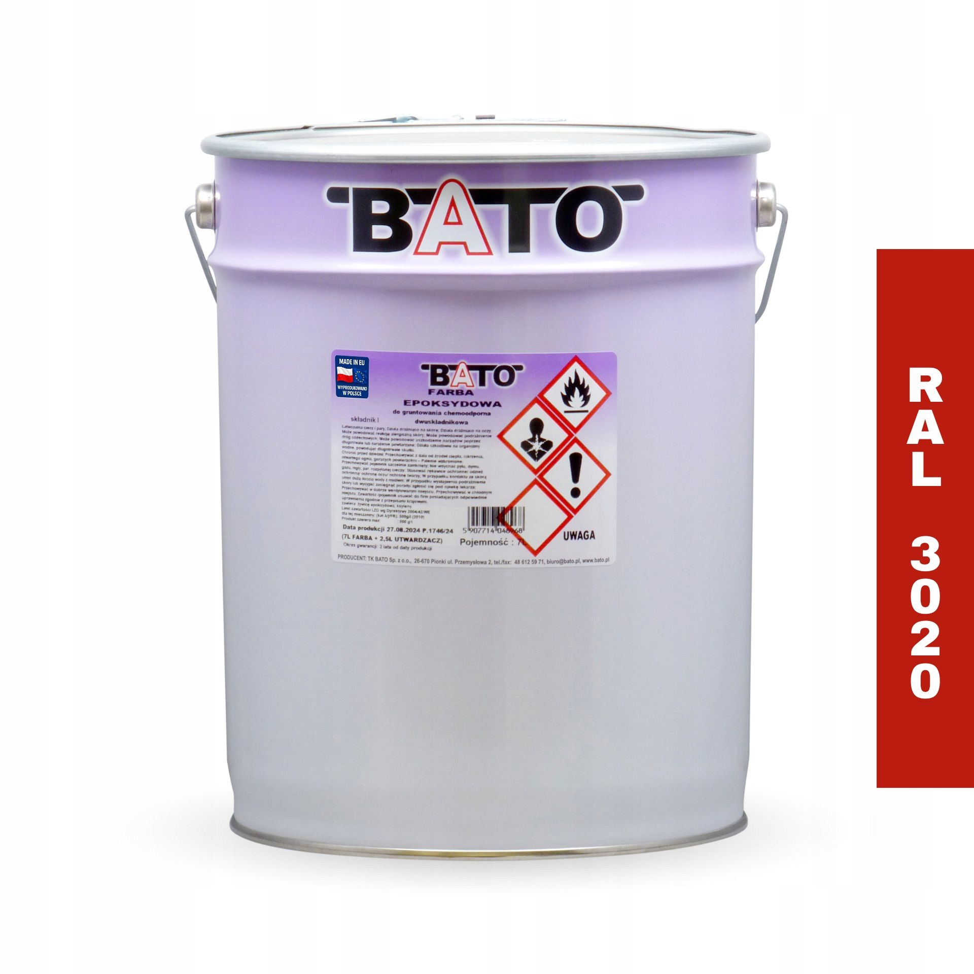 Barva pro chemorezistentní nátěr dvousložková Ral 3020 9,5L