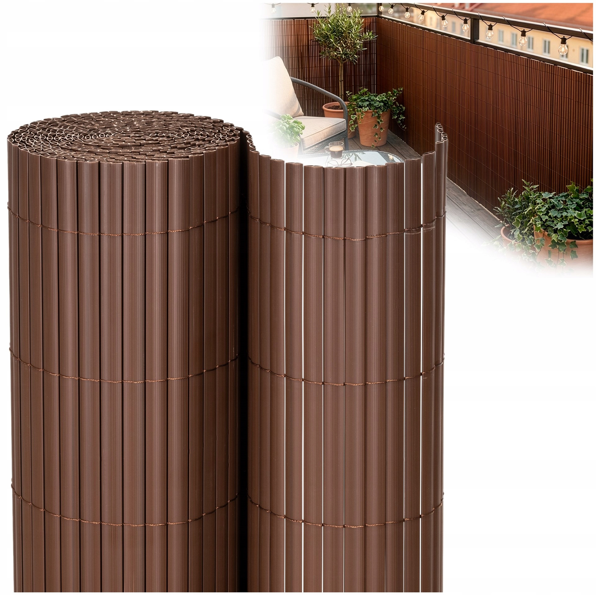Pvc Kryt Hnědý 1x5 m Maskovací Podložka Na Balkon Terasa Plot Oplocení