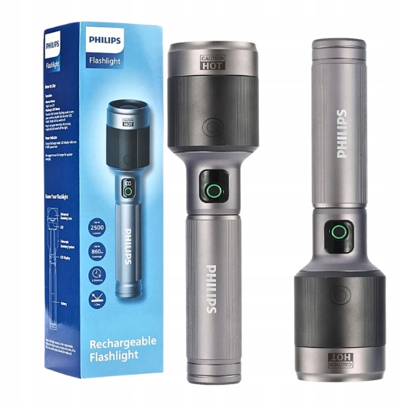 Latarka klasyczna Philips 2500 lm Led Duża Solidna dł. 30cm