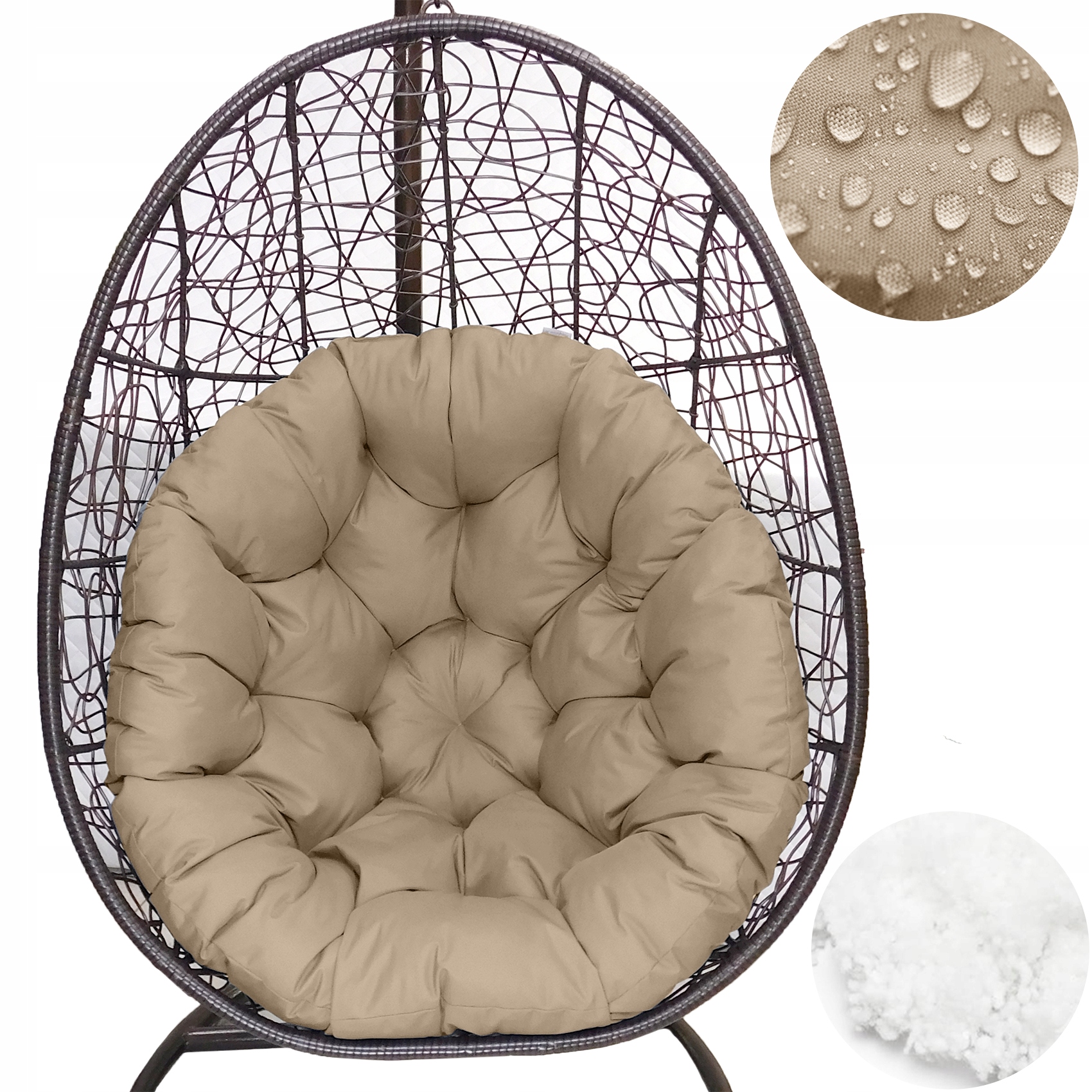 Polštář Na Houpací Křeslo Kokon 100 cm béžová