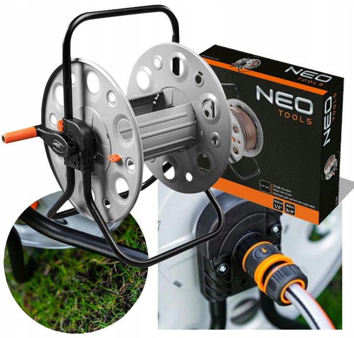 Stojak Na Wąż Ogrodowy, Metalowy, Do 100 M Węża 1/2" Neo Tools