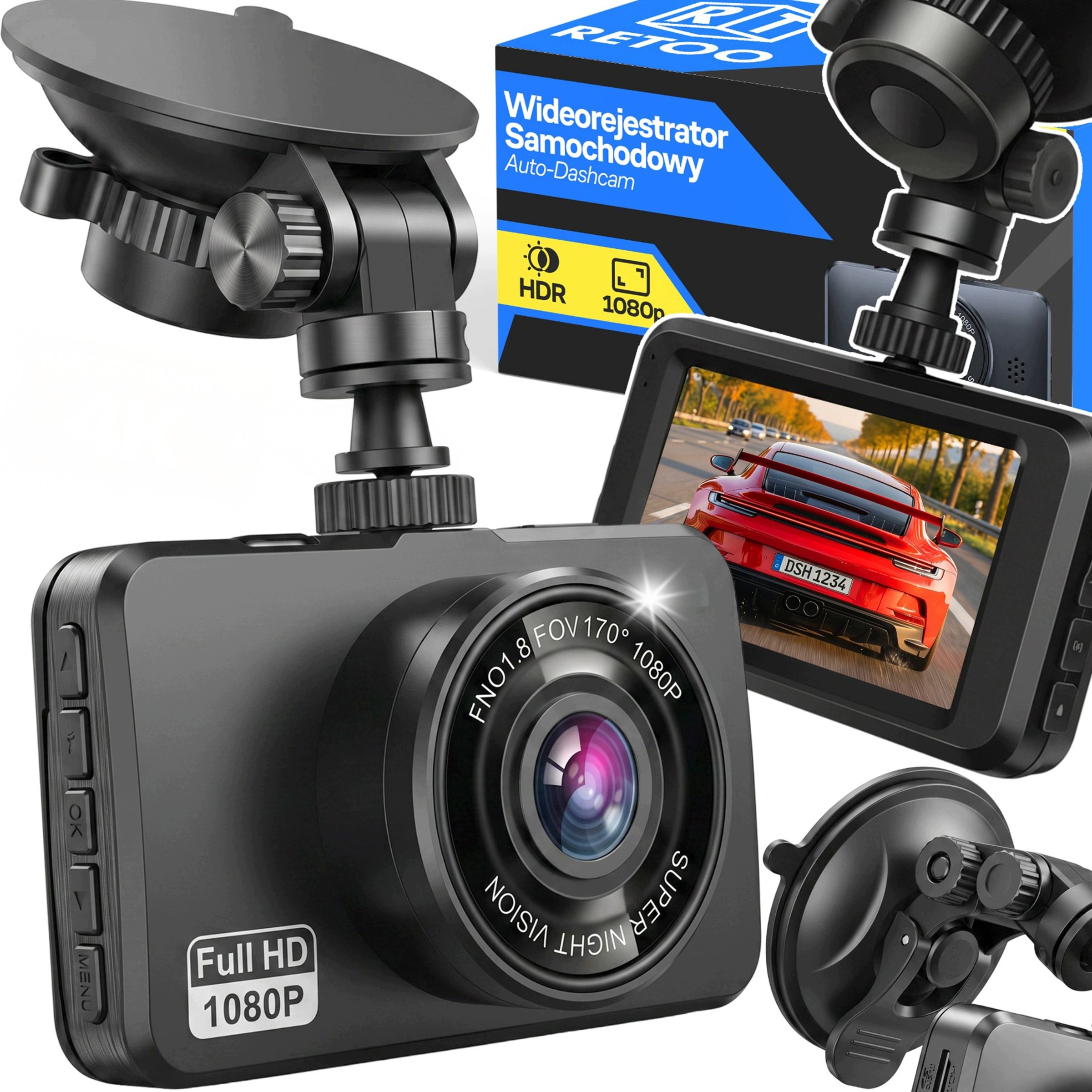 Wideorejestrator Samochodowy Kamera Samochodowa Jakość 2K Hdr Qhd Pl Menu