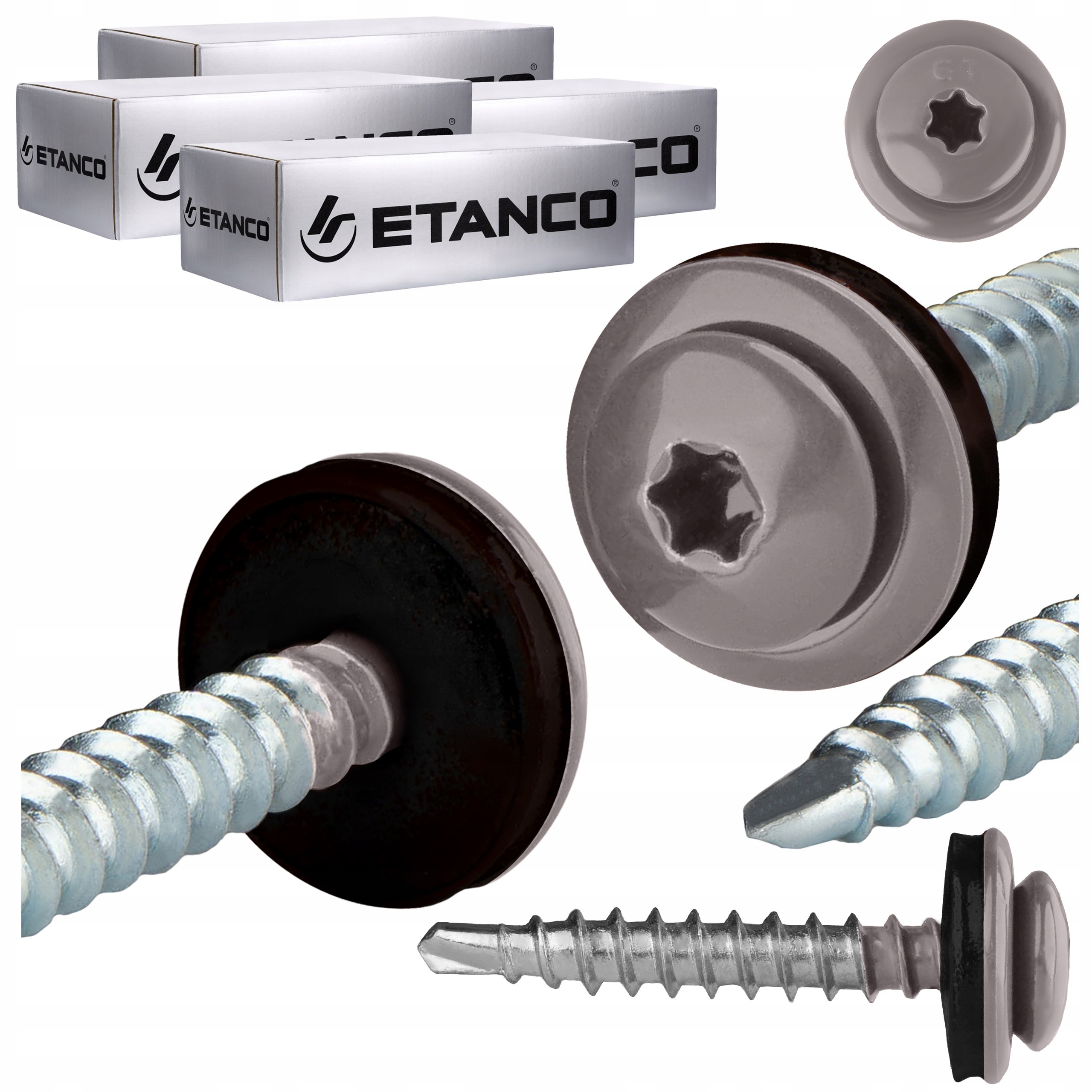 Farmářské vruty Torx 4,8x35 mm Ral 9007 1000ks plechové vruty Etanco Gtf P