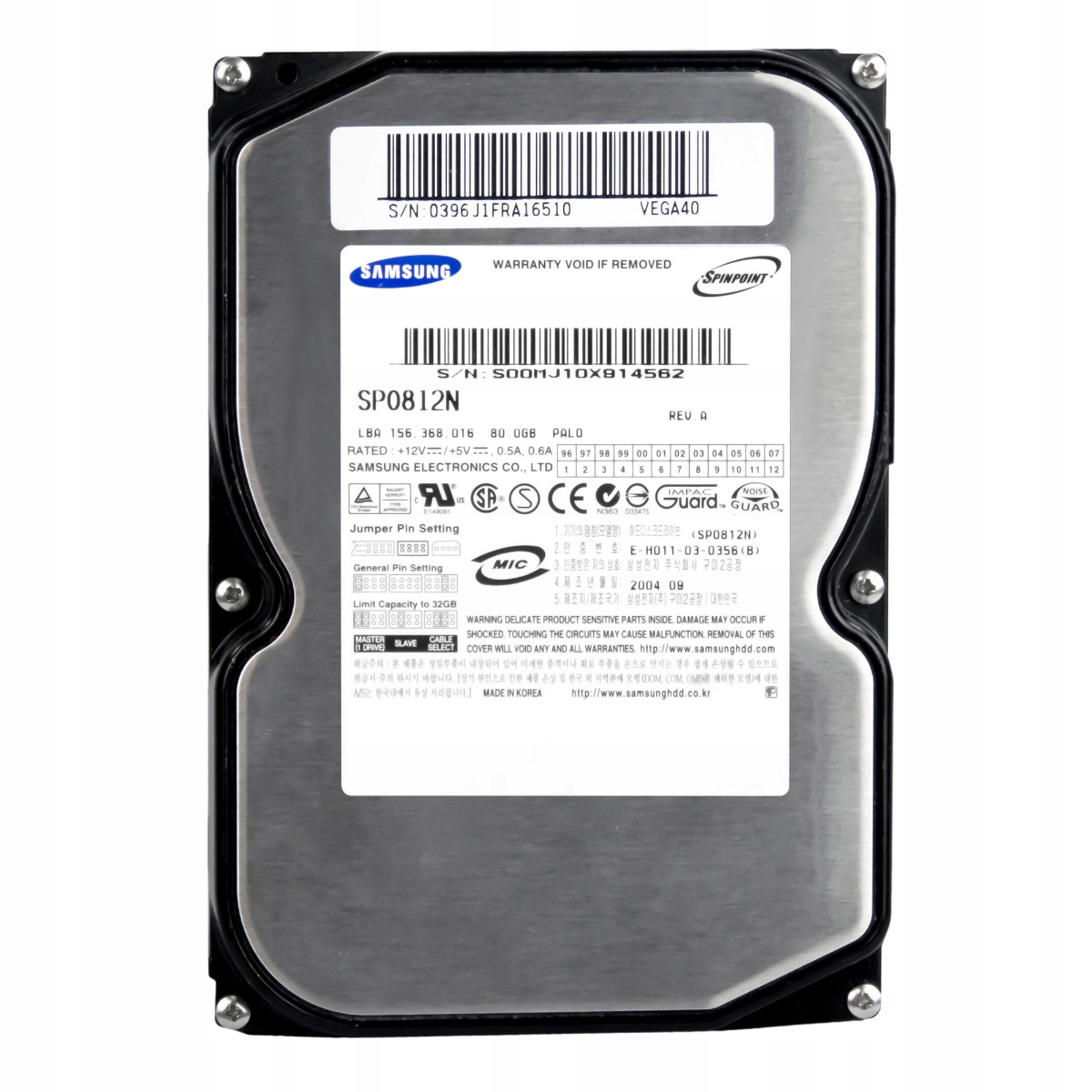 Samsung SpinPoint P80 80GB 7.2K 8MB Ata 3.5'' SP0812N