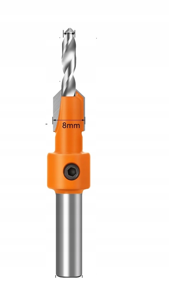 

Wiertło pogłębiacz stożkowy 3,5mm chwyt 8mm 10mm