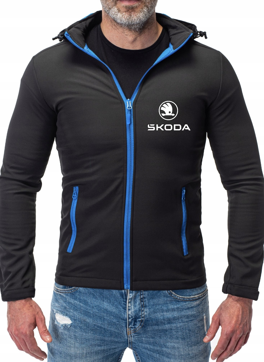 Pánská Přechodová Softshellová Bunda Škoda, Černá, Velikost L