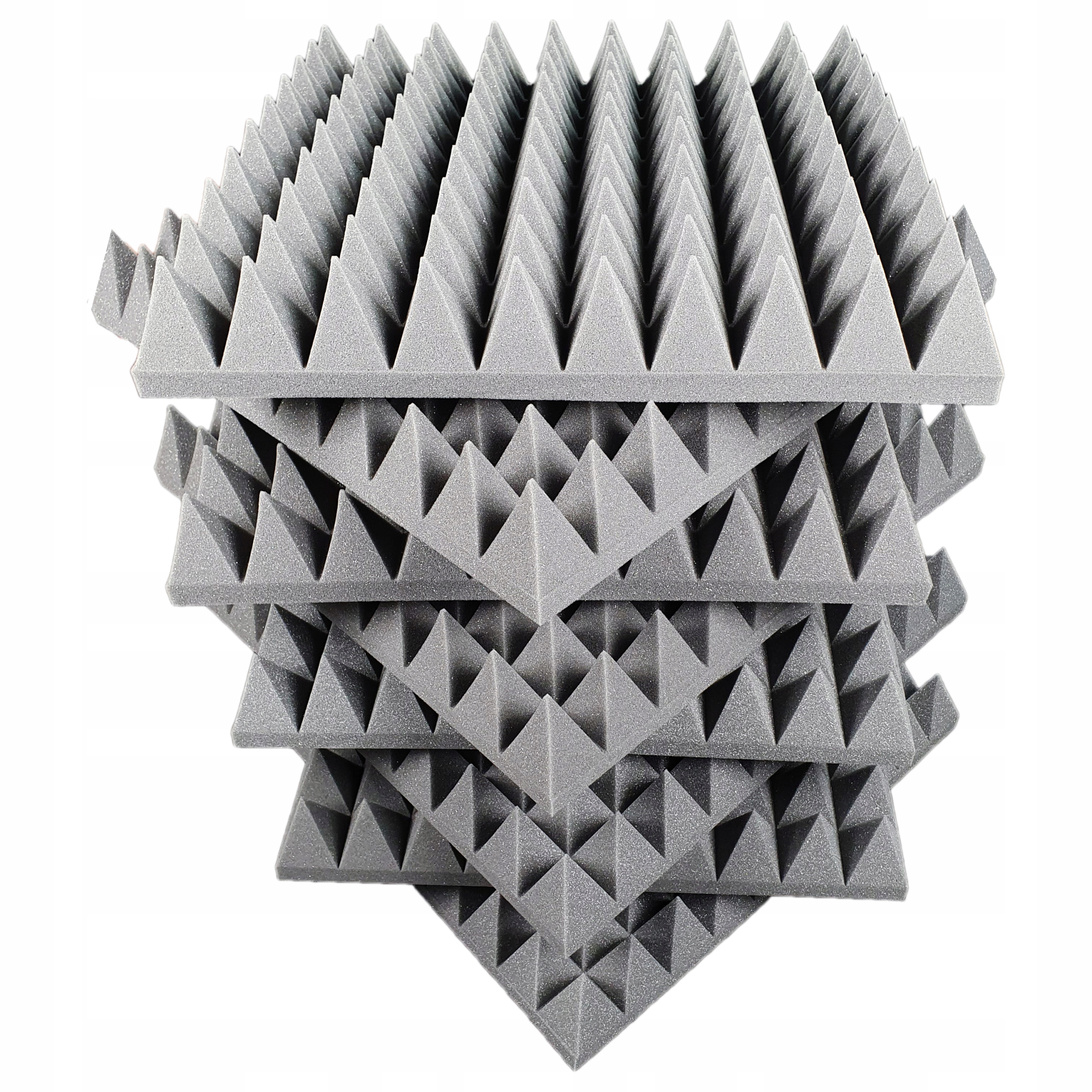Akustické panely Piramidka 8 cm Akustická pěna 50 x 50 cm Set 8 ks m2