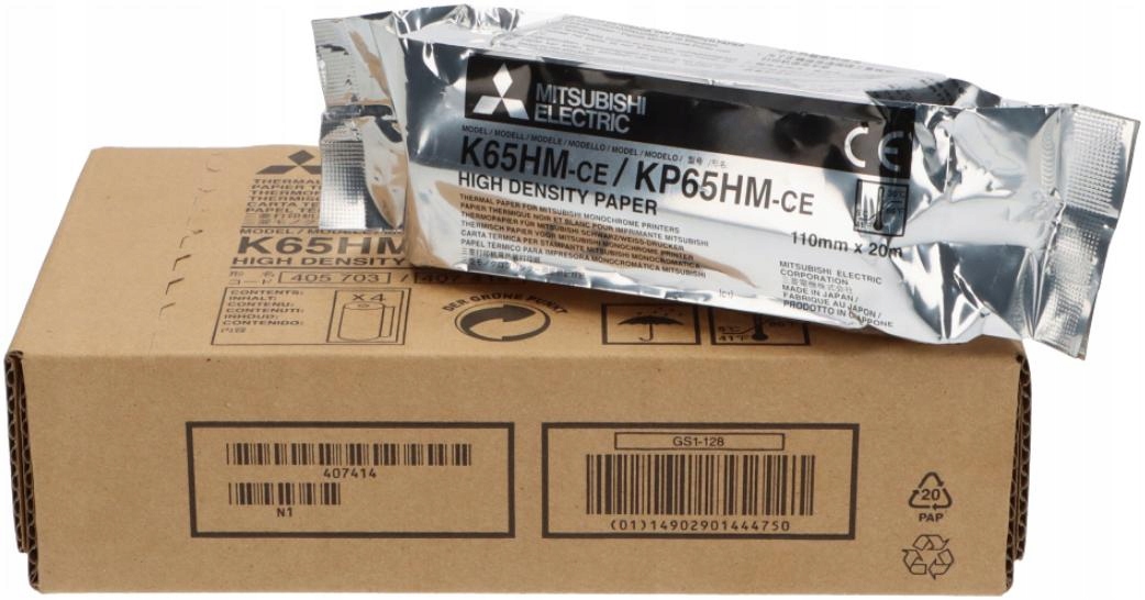 4 x Papier Do Videoprintera Usg Mitsubishi K-65HM 110MM X 20M Matowy