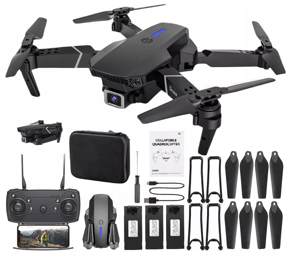 

Dron Pro Zabawka Kamery Wifi Zawis 250M 3 Baterie