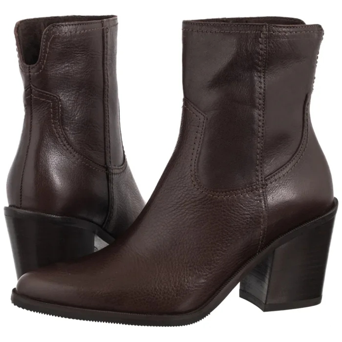Dámské kožené Kotníkové Boty na podpatku Ryłko Hnědé F7VL3 Brown