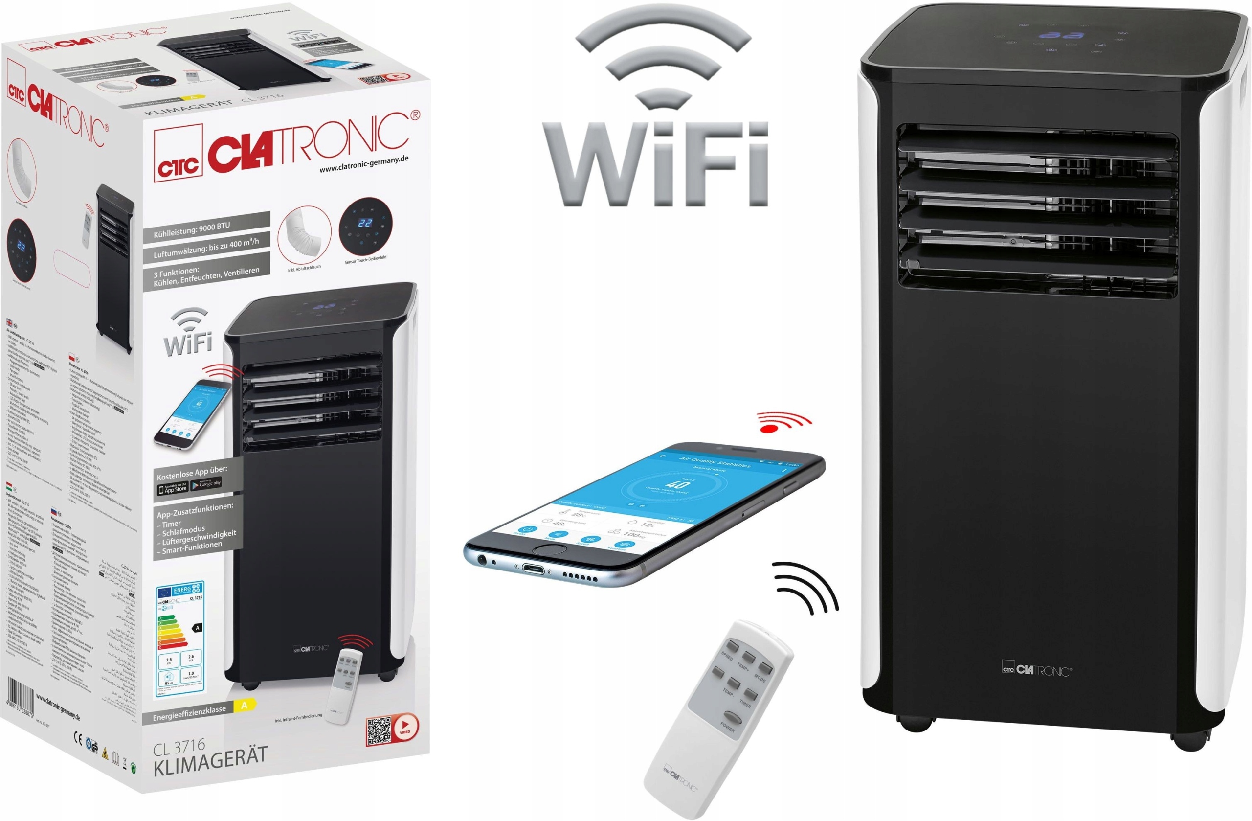 KLIMATYZATOR PRZENOŚNY WIFI STEROWANIE GŁOSEM CLAT