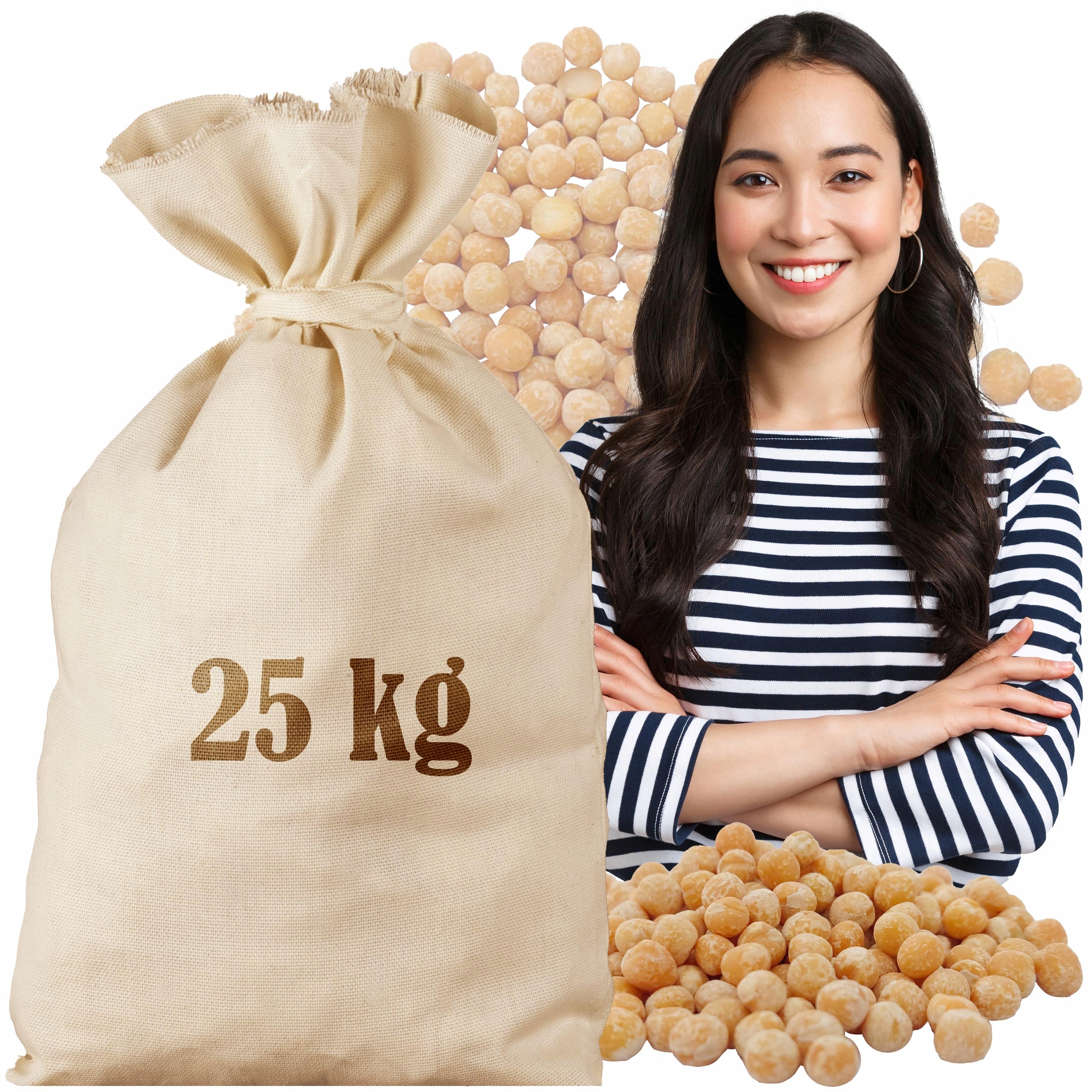 Hrách Žlutý Celý loupaný 25kg Přírodní sáček