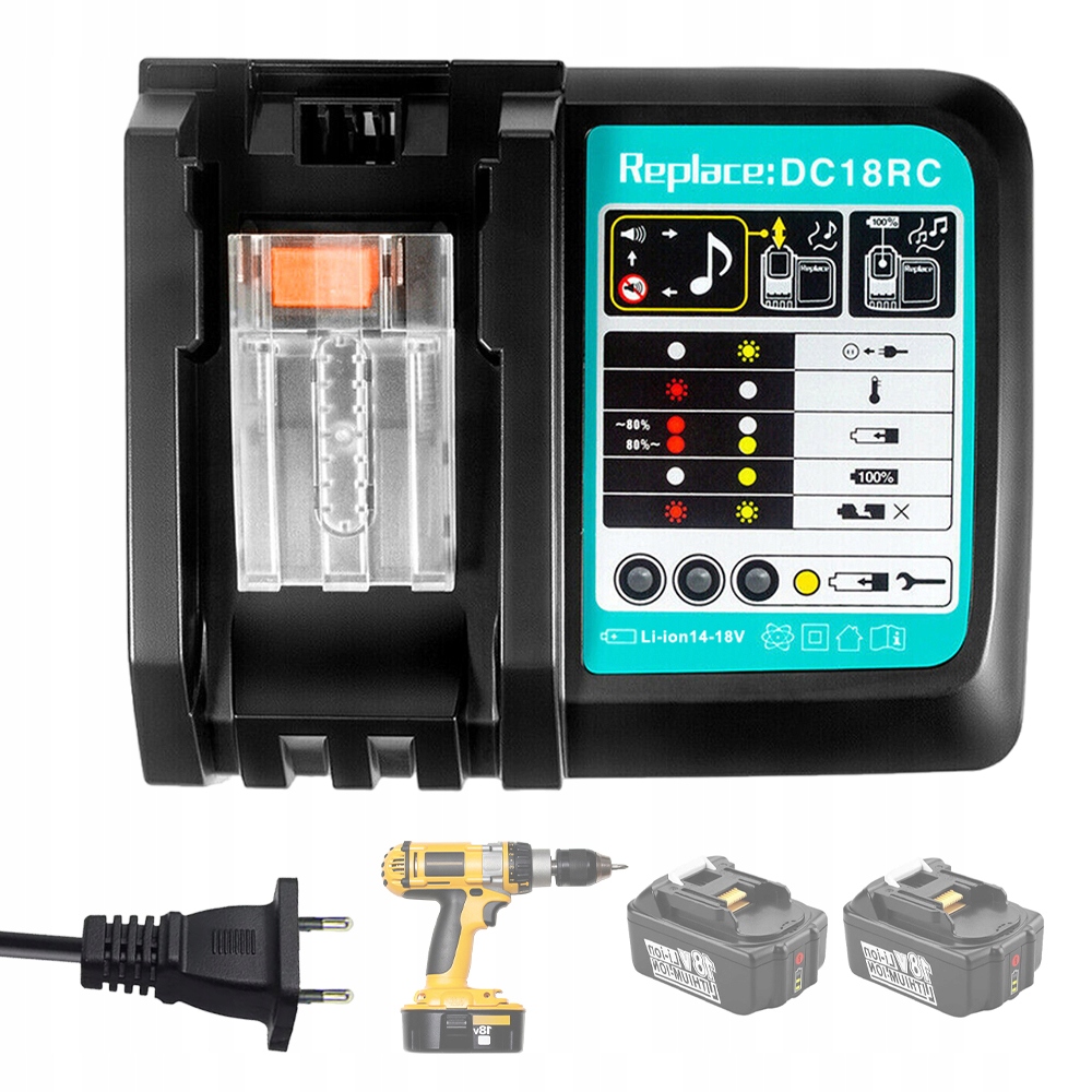 Nabíječka Akumulátoru 14.4V-18V 3A Euro Ochrana Proti Roztržení Led Indikátor