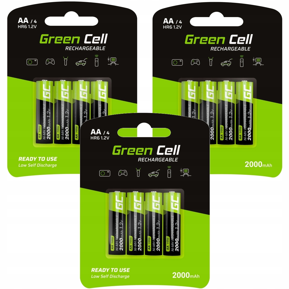 GREEN CELL 12X AKUMULATORKI BATERIE AA R6 2000mAh Marka Green Cell