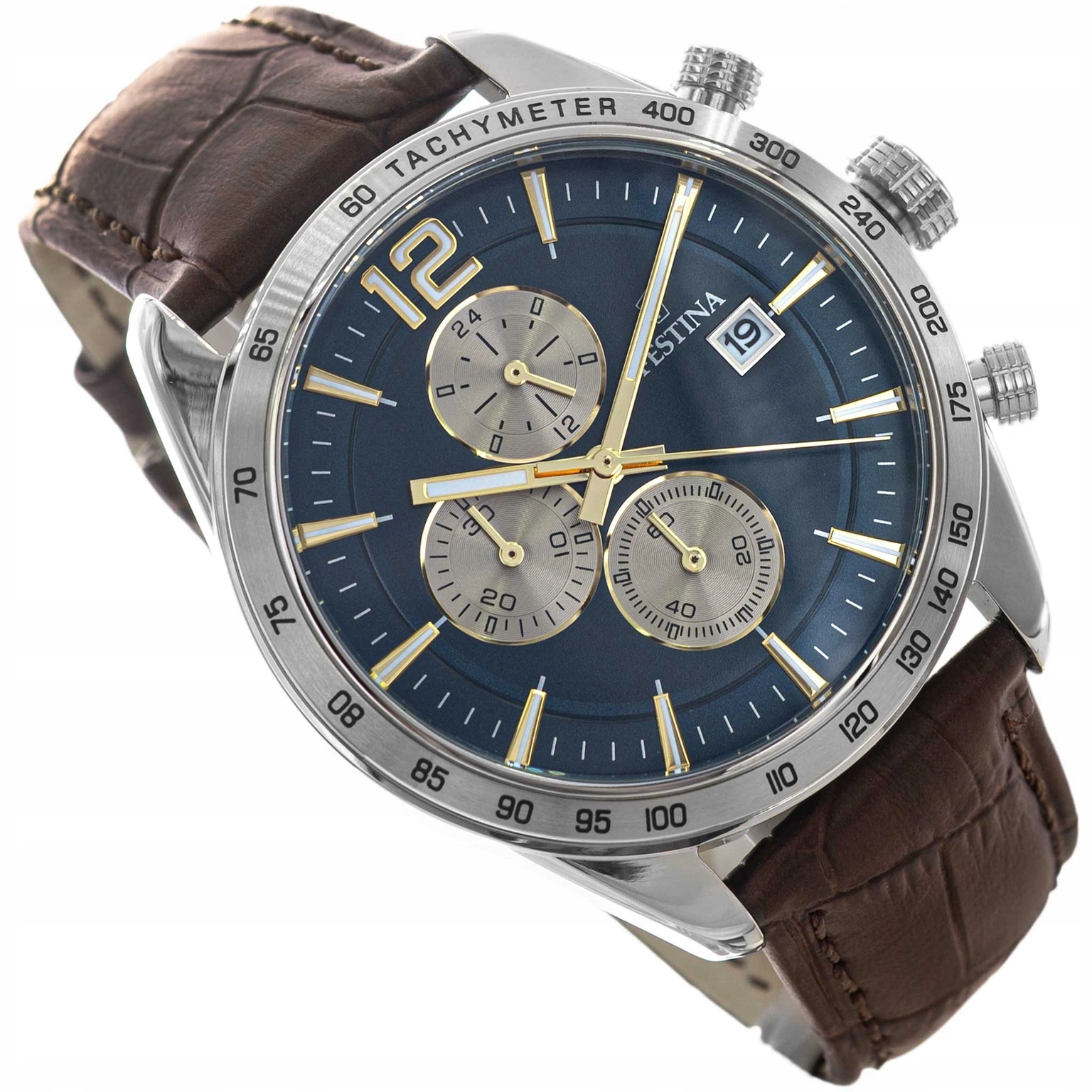 Pánské Hodinky Festina F16760/7 Timeless Chronograph Hnědé S Řemínkem