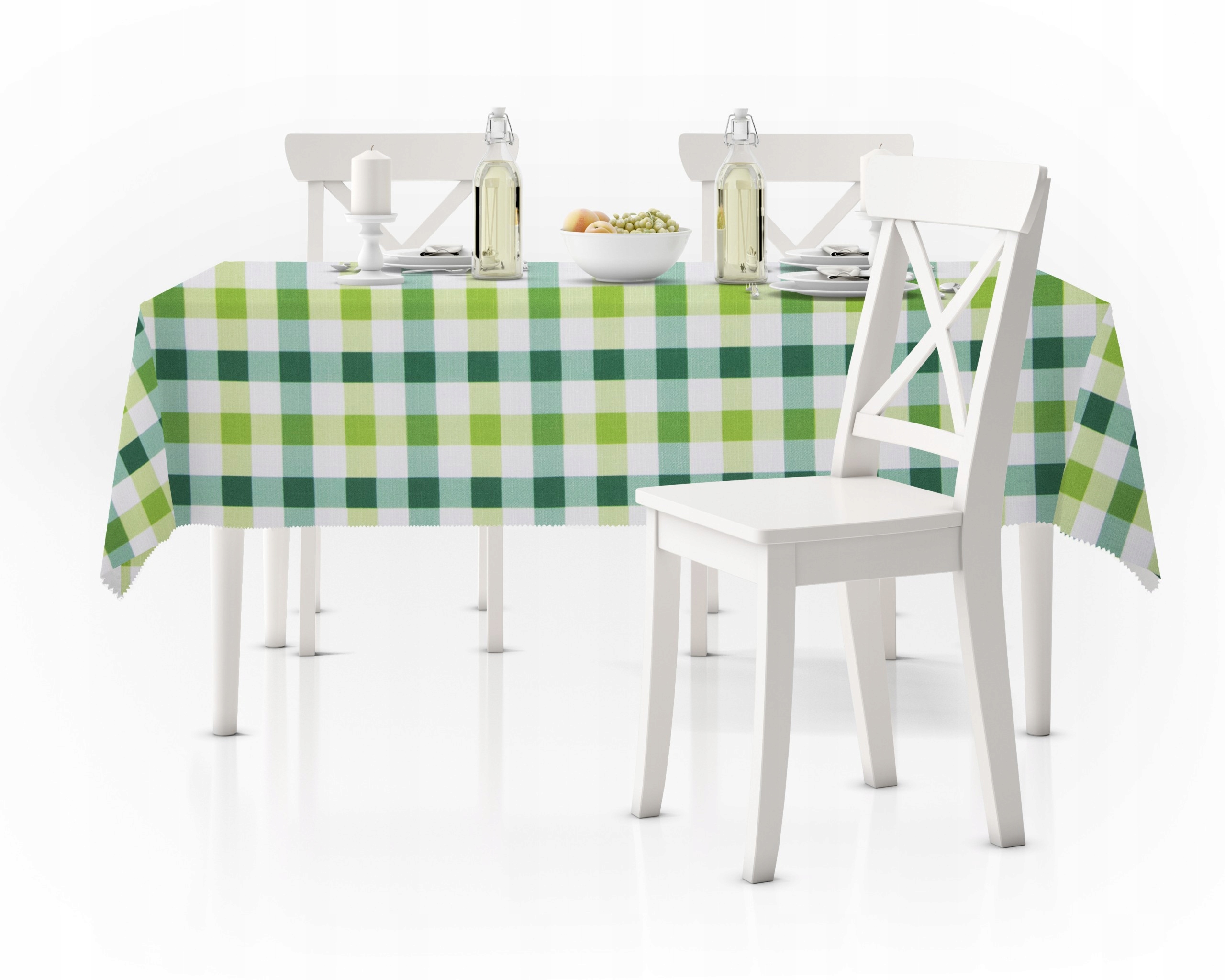 

Plamoodporny obrus 150x250 Kratka 3x3 zielony