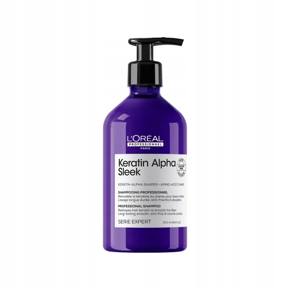 Loreal Keratin Alpha Sleek szampon do włosów puszących się 500 ml
