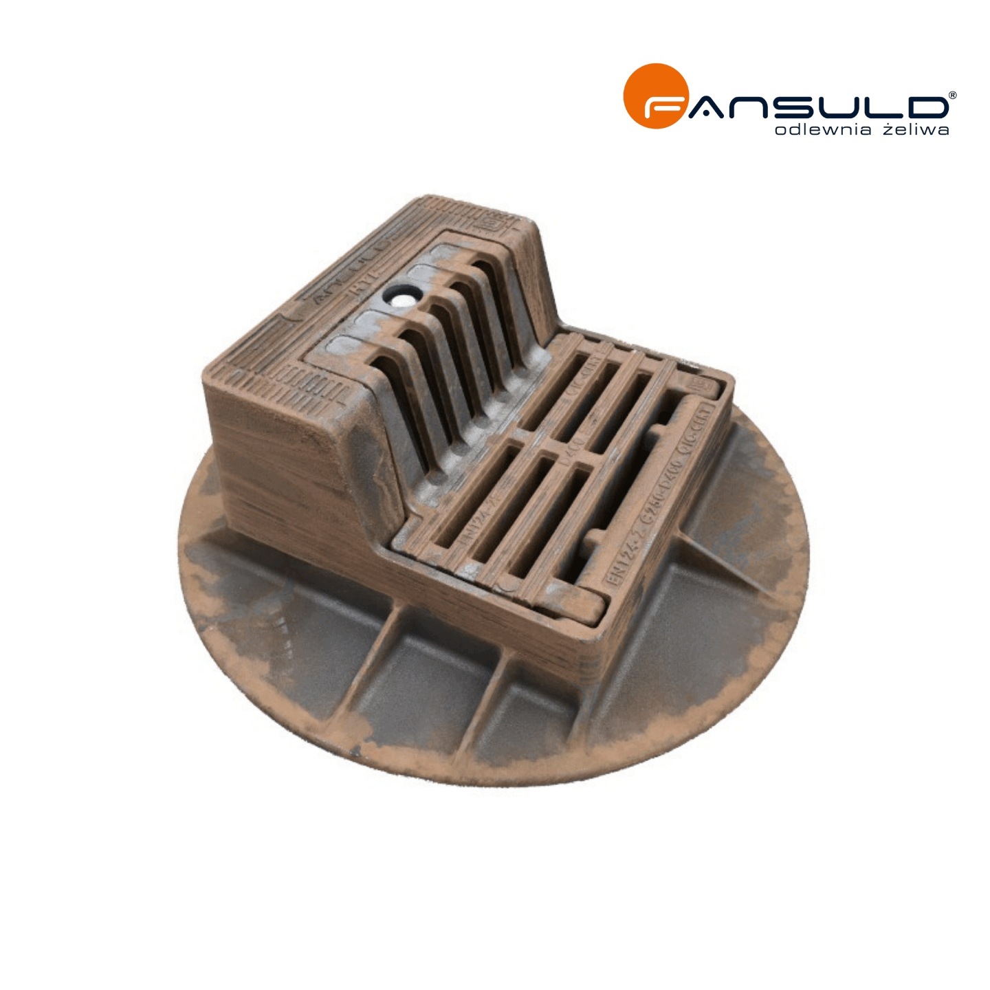 Wpust żeliwny krawężnikowy Wkj 4/4 H=220mm Fansuld
