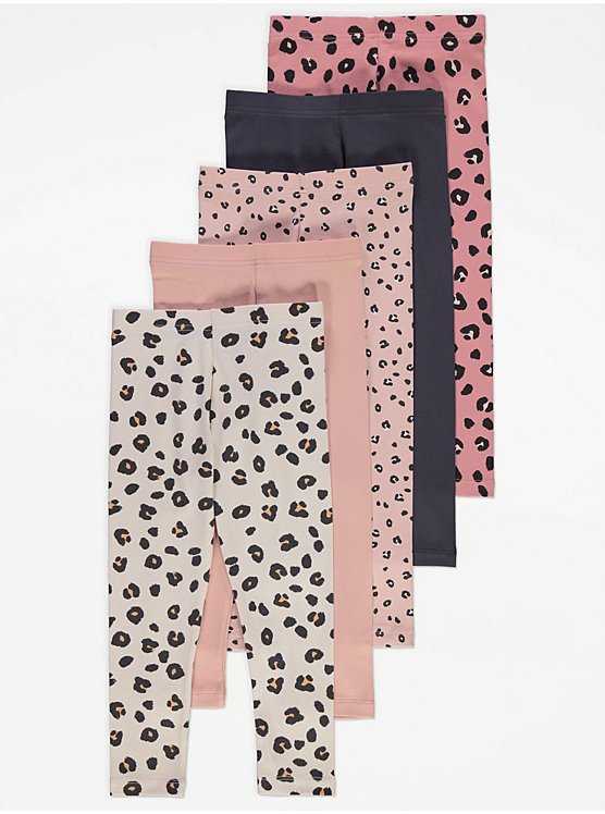 GEORGE_104-110_ 5 pack bawełniane legginsy_nowe