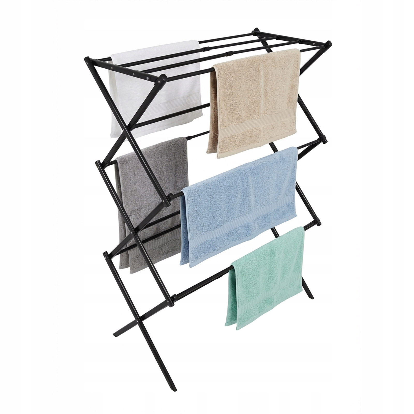 Levně Sušák Na Prádlo Vertikální Teleskopická Vysoká Sušák Na Prádlo Ben Černá