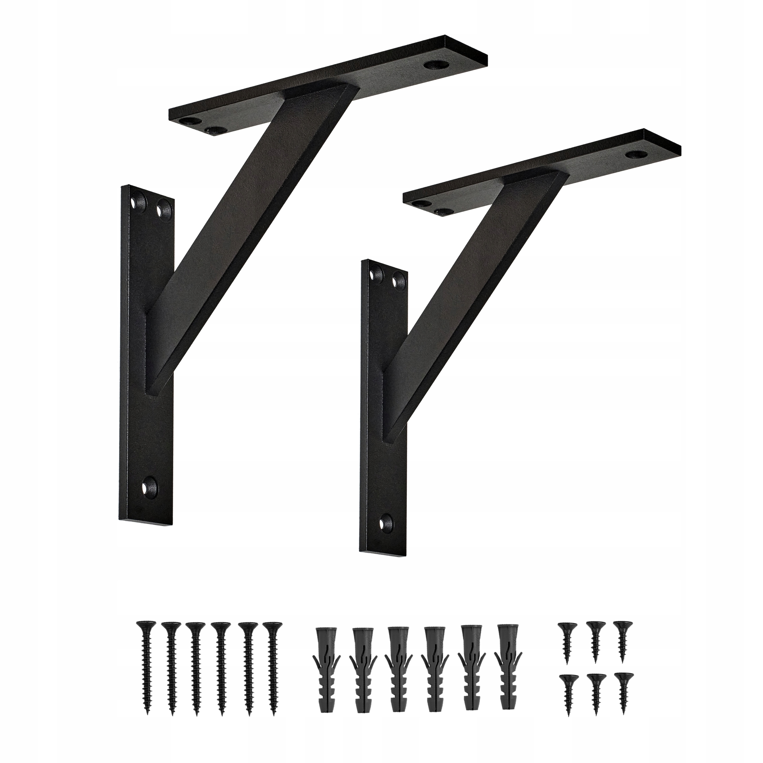 2 ks Fest Konzole Na Polici Podpěra Pod Polici Držák Loft Černá 180 mm