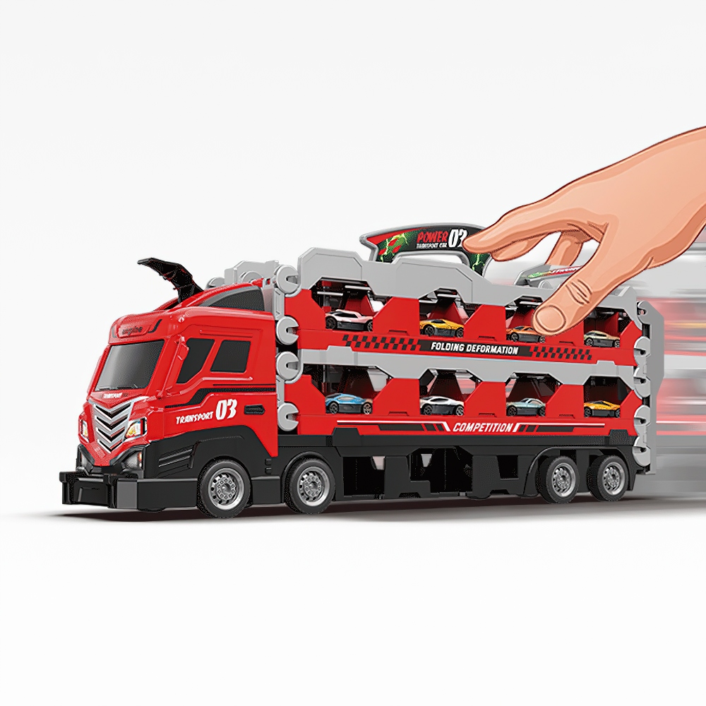 TRANSPORTER AUTEK TORY WYŚCIGOWE + 8 AUTA Prezent Wysokość produktu 12 cm