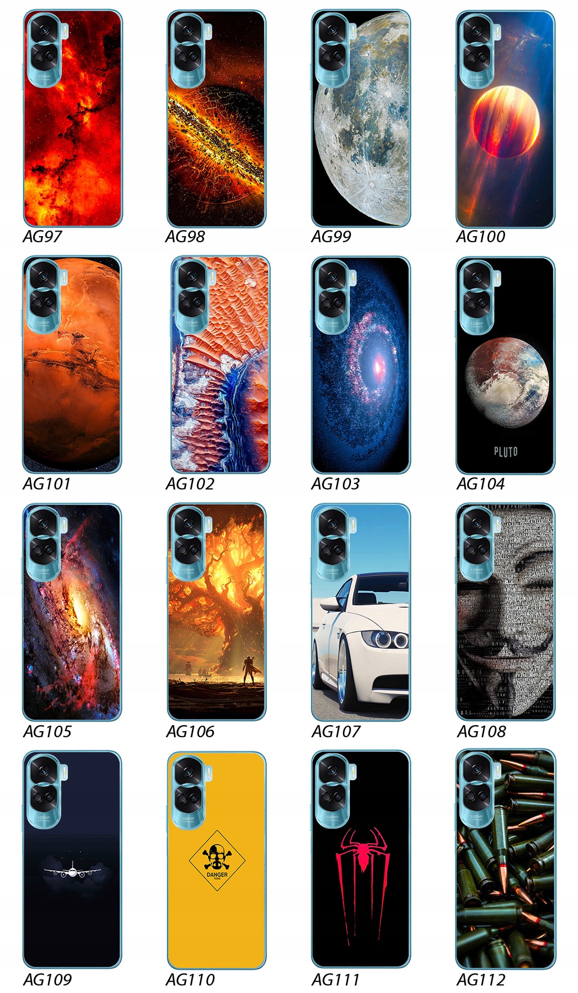 ETUI PLECKI FOTO Case OBUDOWA Pokrowiec WZORY SZKŁO do Honor 90 Lite 5G Typ plecki