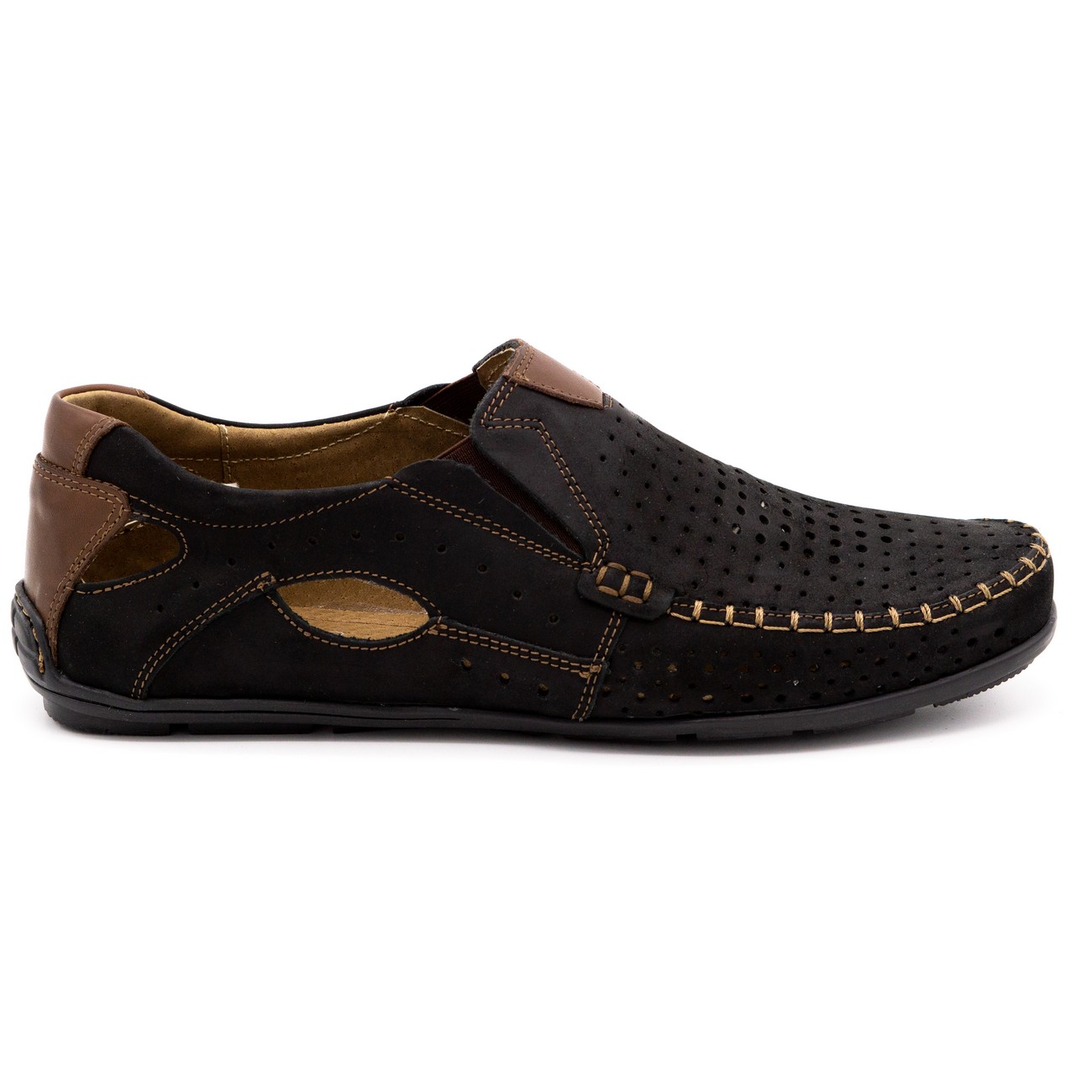

Buty Męskie Mokasyny Skóra Na Lato 901 Czarny 44
