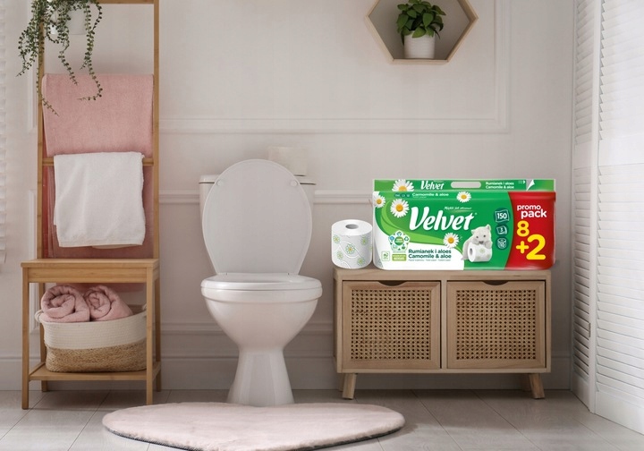 Velvet Papier Toaletowy Rumianek i Aloes 8+2 Rolki Postać rolka