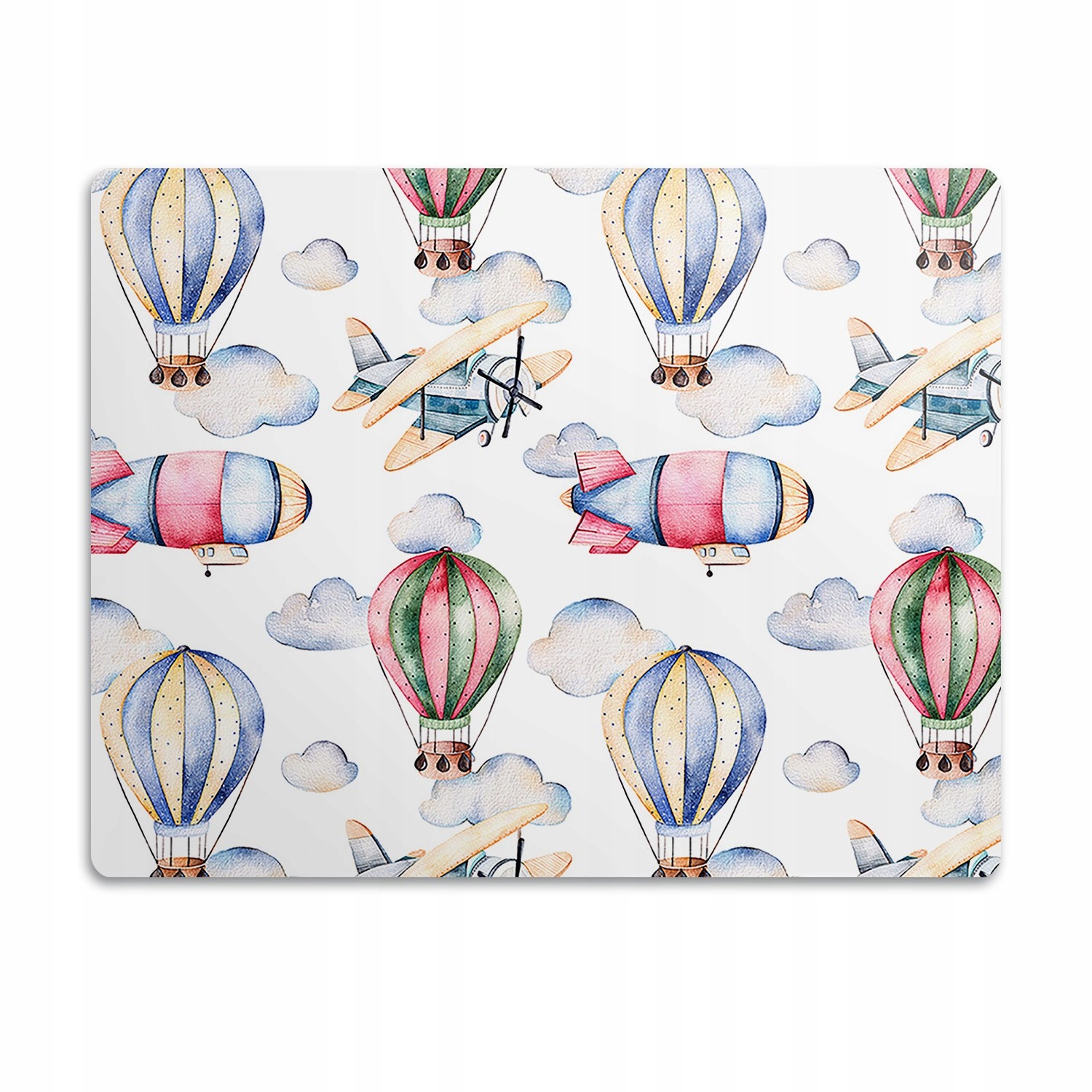 Levně Podložka pro psa pod misku Balóny a letadla 90x60 cm