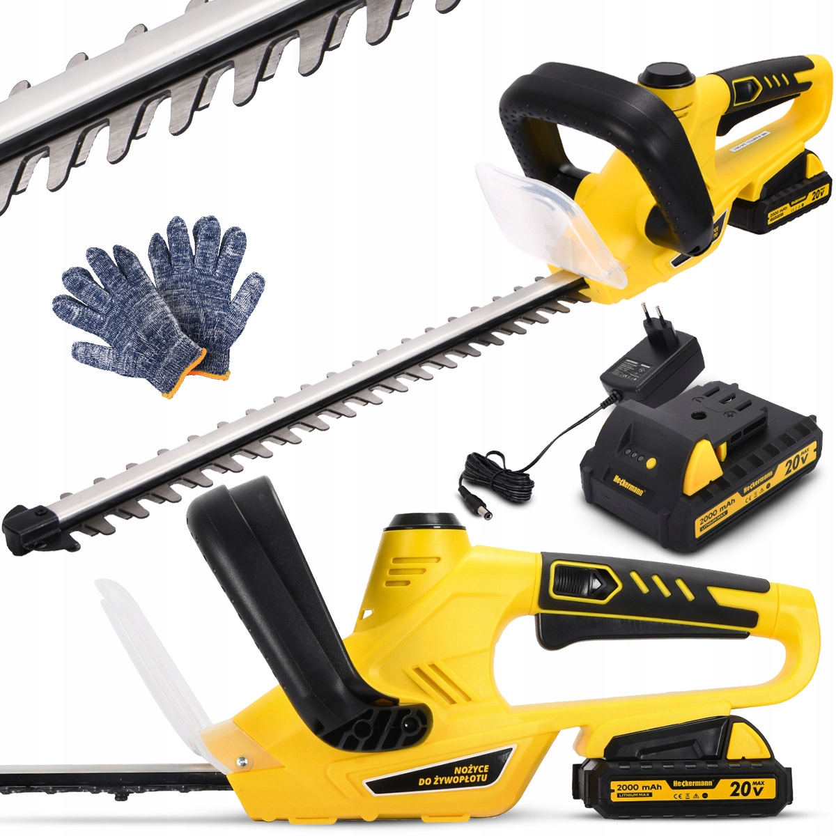 Nożyce Do Żywopłotu Akumulatorowe Sekator Do Krzewów Trawy 2000mAh 20V