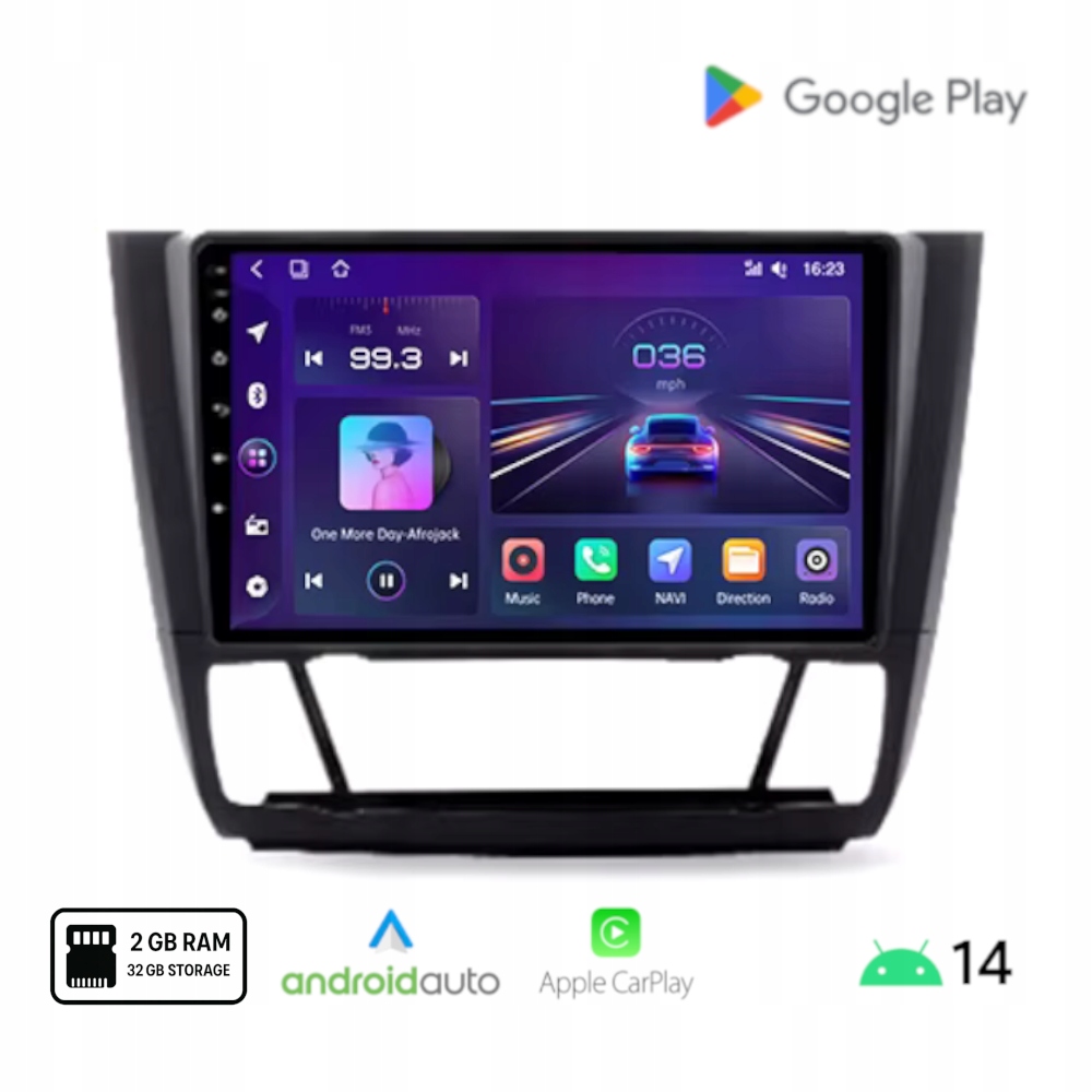 Android rádio Bmw E87 E88 E81 E82 Carplay Android Auto Wi-Fi 2+32 Gb