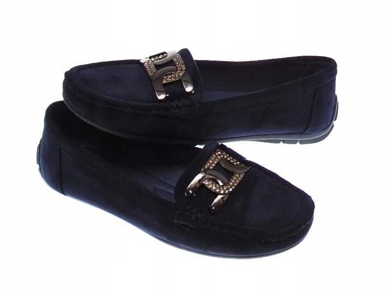 DAMSKIE ZAMSZOWE MOKASYNY Navy r.39 Marka inna