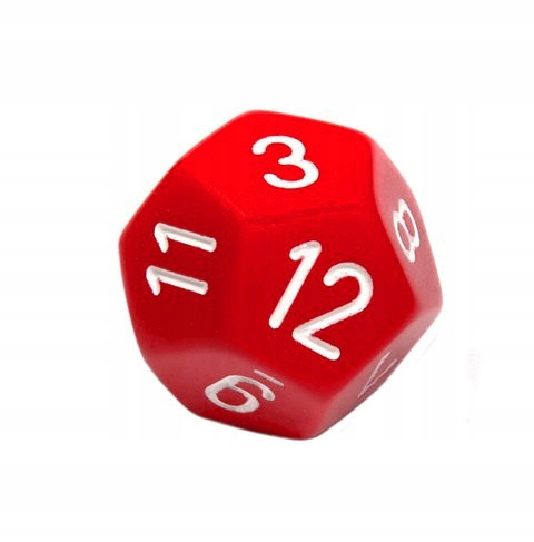 

Kość Rpg K12 kostka do gry czerwona