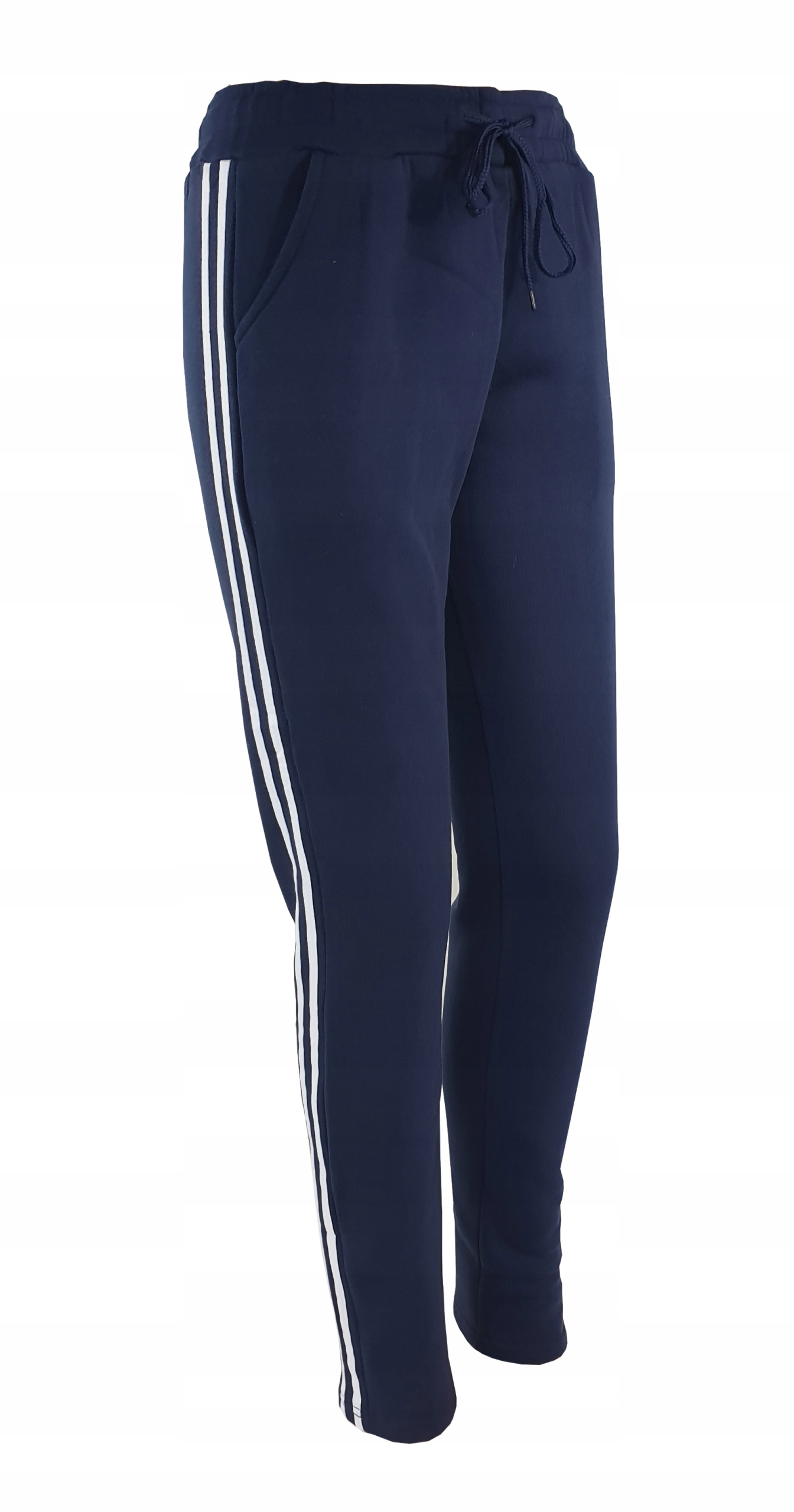 Spodnie Dresowe Damskie Duze Rozmiary Ciepłe Modne Z Kieszeniami Wygodne Odcień granatowy