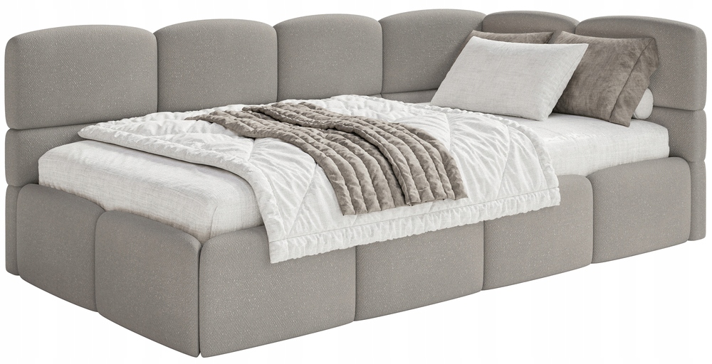 Postel pro mláděž 120 x 200 cm Cloudy světle hnědá žinylka pravá