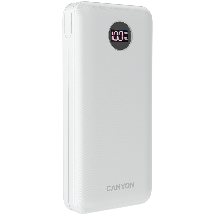 CANYON Powerbank PB-2002 LED 20000 mAh PD 20W QC 3.0 Biały — 6