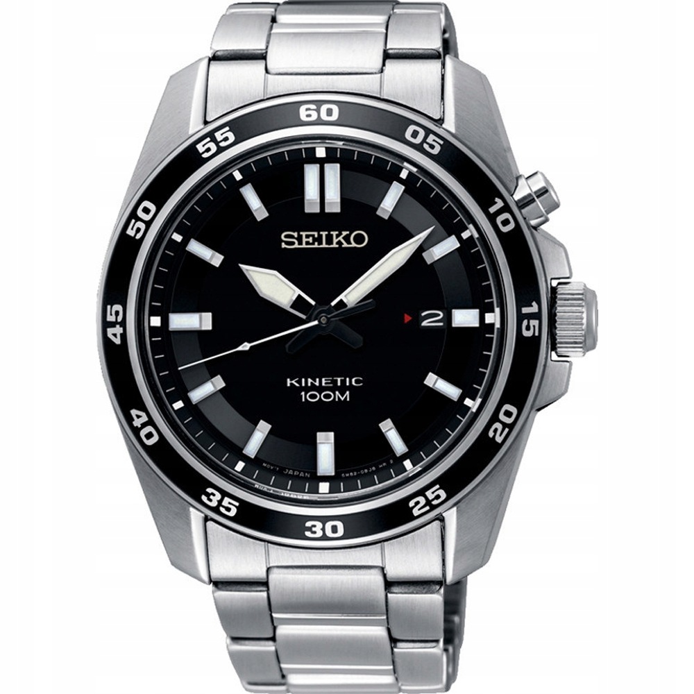 Pánské Hodinky Seiko Klasické 100 M Jako Dárek Kinetic Datumovka Krabička