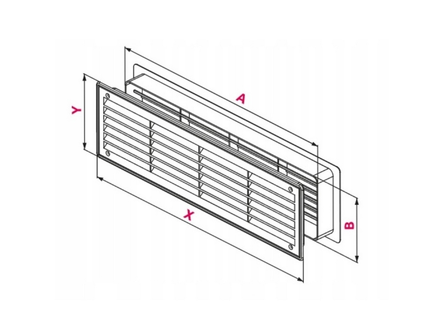 KRATKA WENTYLACYJNA DRZWIOWA BIAŁA DOSPEL Kod producenta KD 90X445