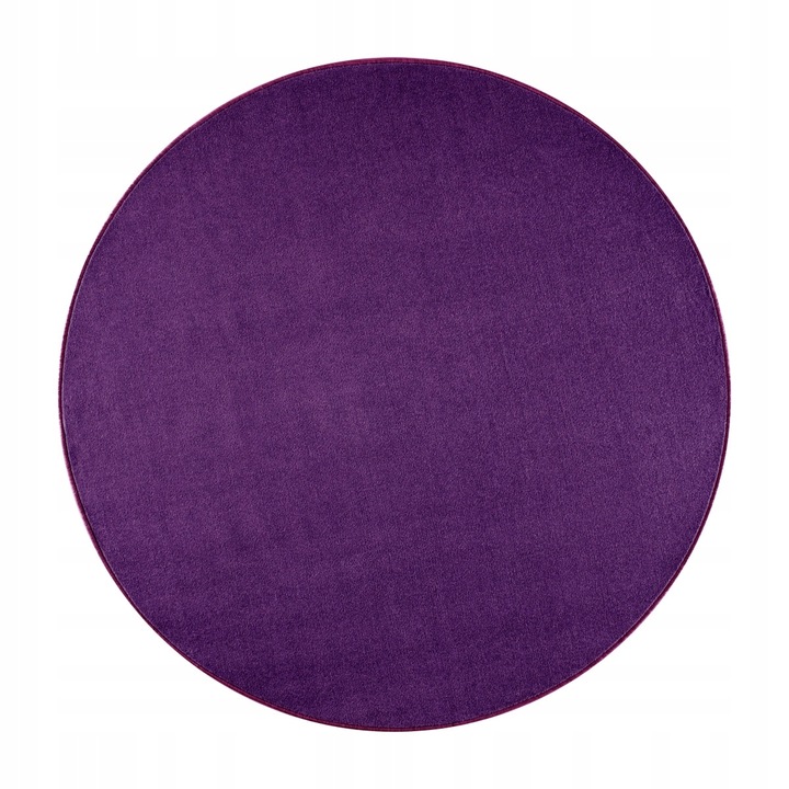 Jednofarebný okrúhly koberec do obývačky 200 cm, fialový s mäkkým vlasom