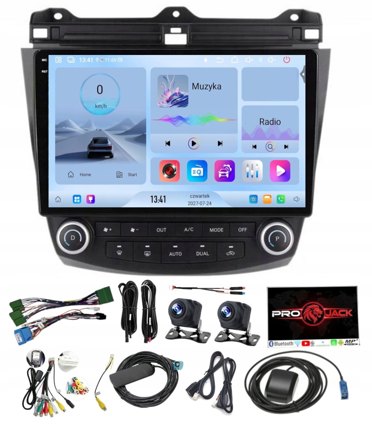 Autorádio Gps Android Honda Accord 2002-2008 Carplay Wifi Usb Modem Sim 4/64GB