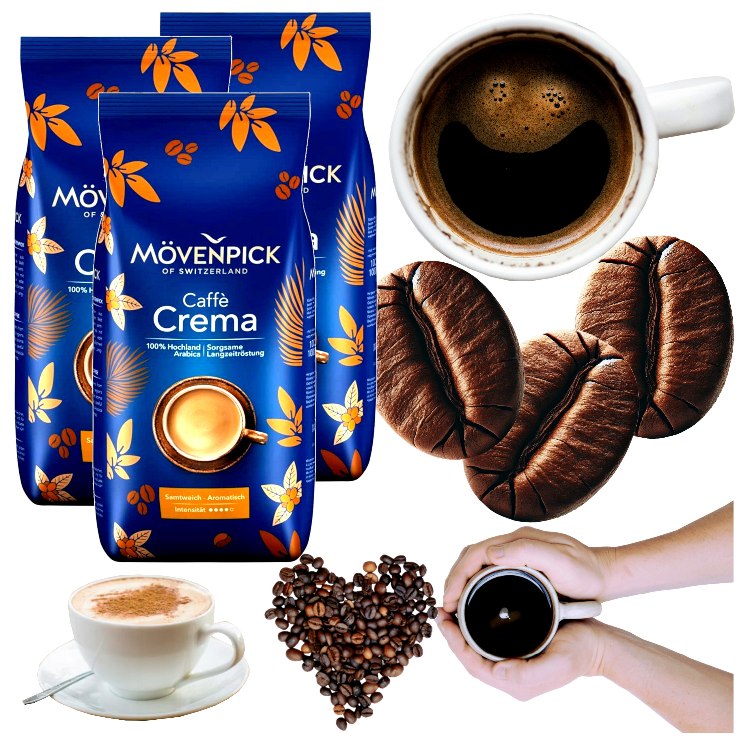 Movenpick Caffe Crema kawa ziarnista arabica intensywna 1kg