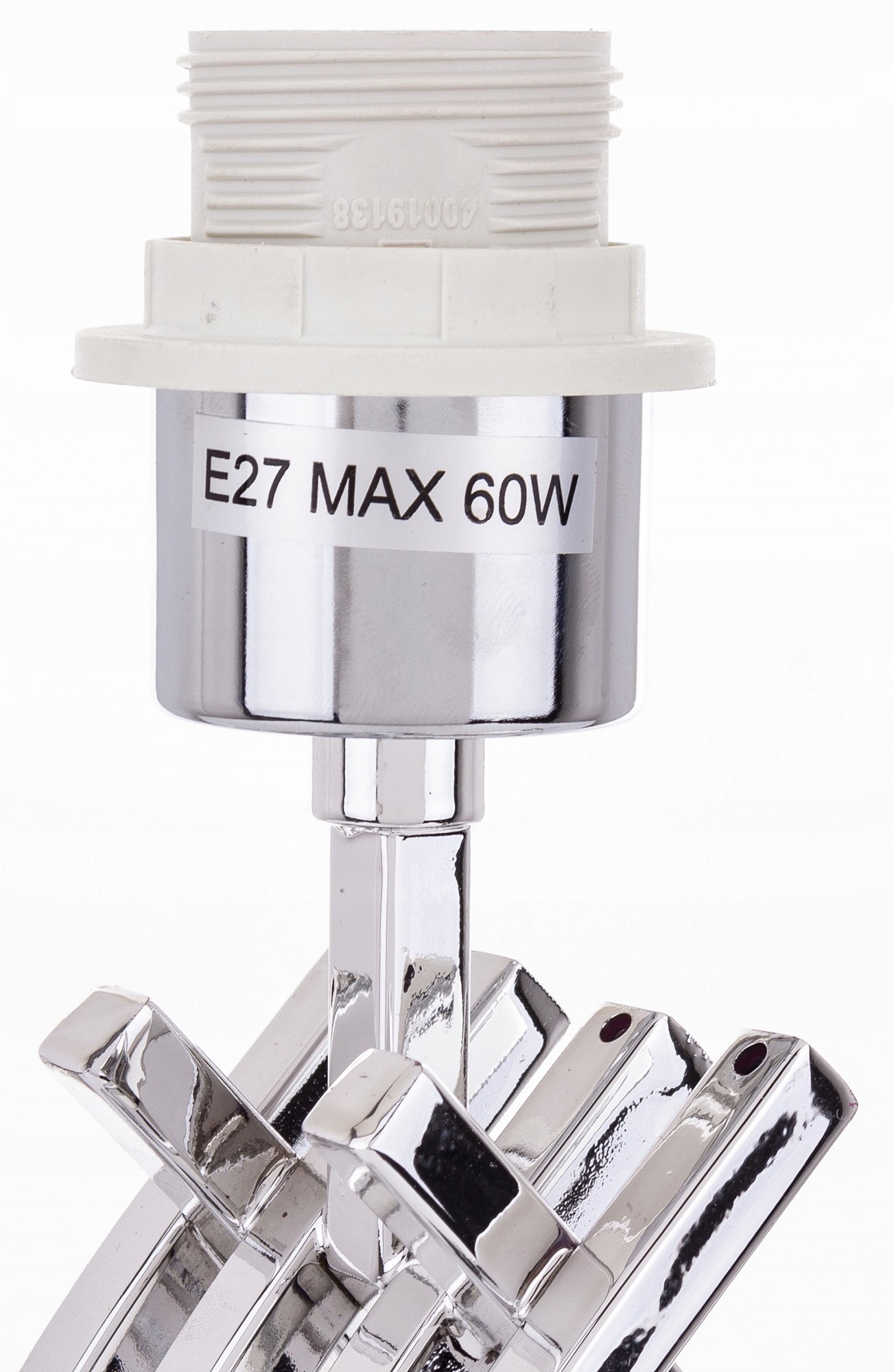 Srebrna stylowa biała lampa lampka nocna stołowa Zawiera baterie nie