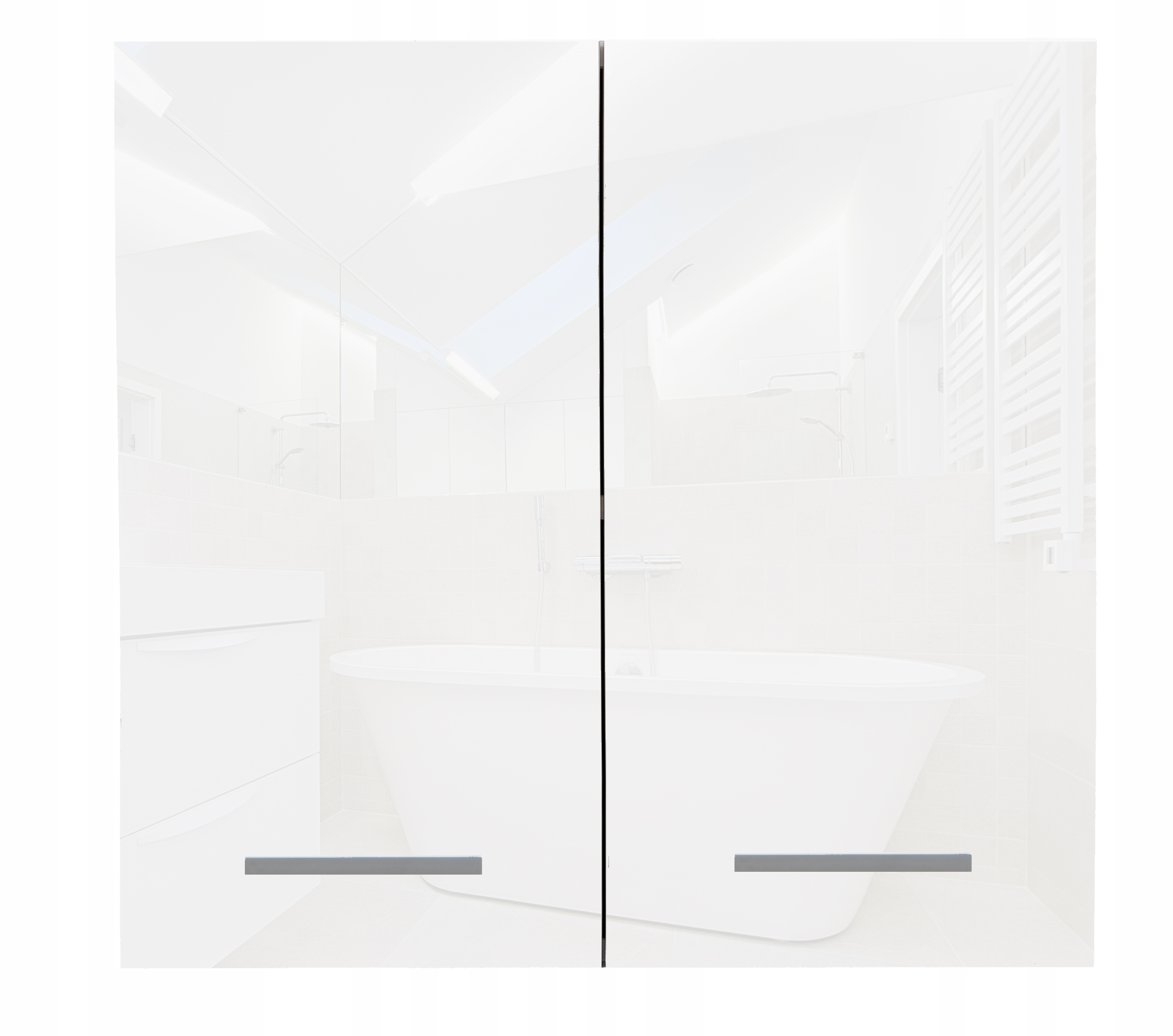 Szafka łazienkowa 70 x 60 cm Biały Połysk biała wisząca do łazienki