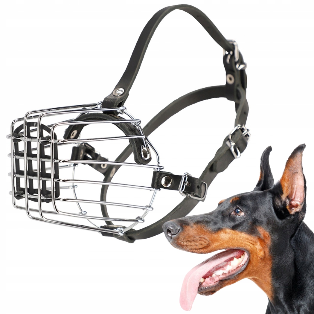Náhubek pro psa, kovový č. 5 (obvod tlamy 31 cm), doberman Dingo
