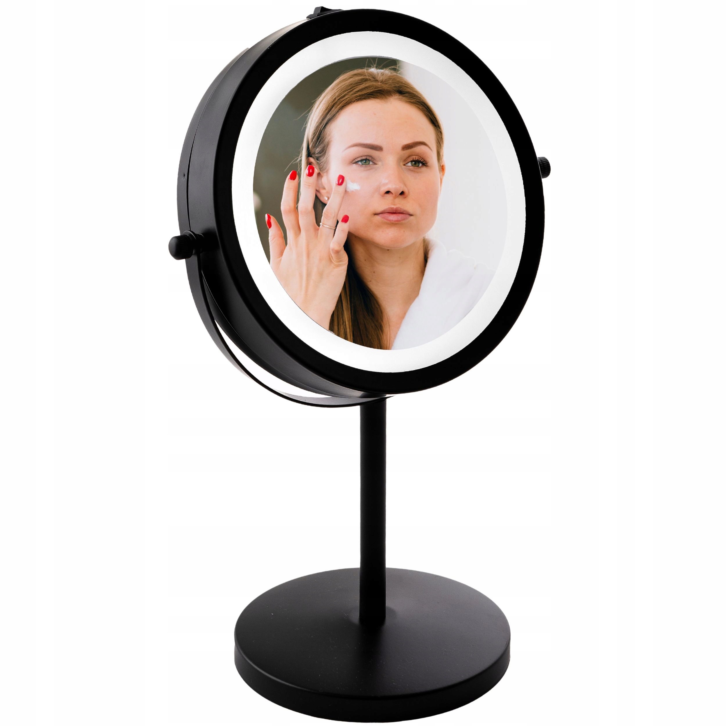LUSTERKO KOSMETYCZNE DO MAKIJAŻU PODŚWIETLANE LED OBROTOWE DO MALOWANIA