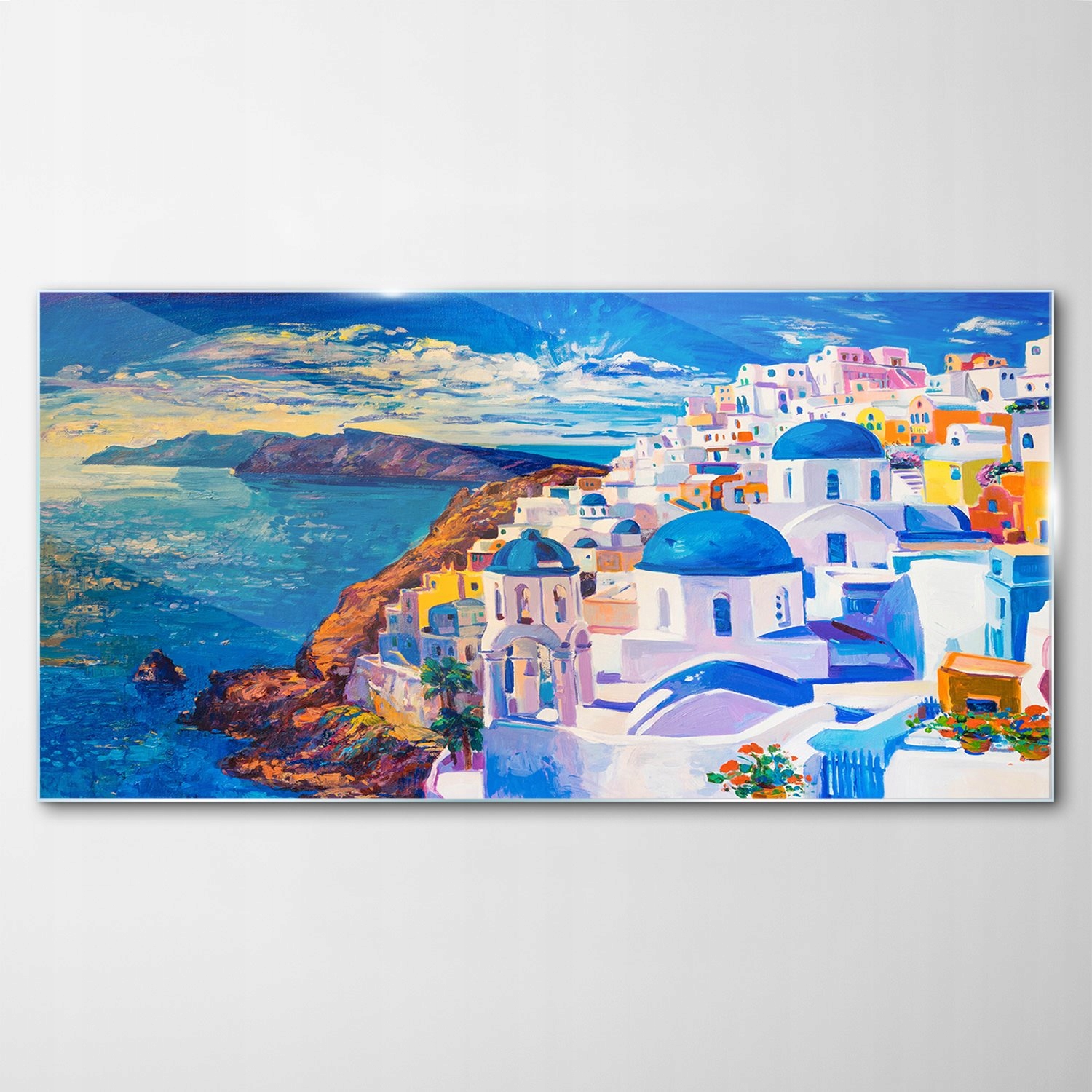 

Obraz Szklany Dekor Santorini Miasto Grecja 120x60