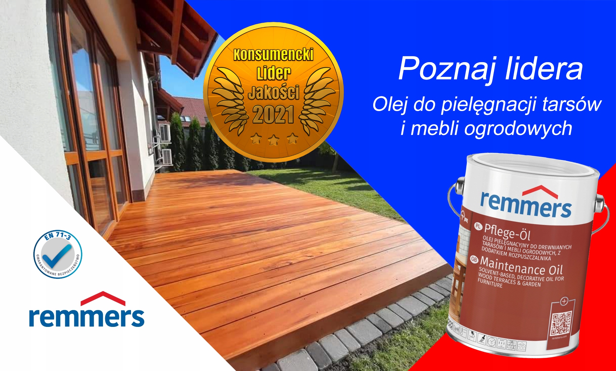 REMMERS PFLEGE-OL OLEJ DO TARASU 5L ORZECH Kolor producenta ORZECH | 2600